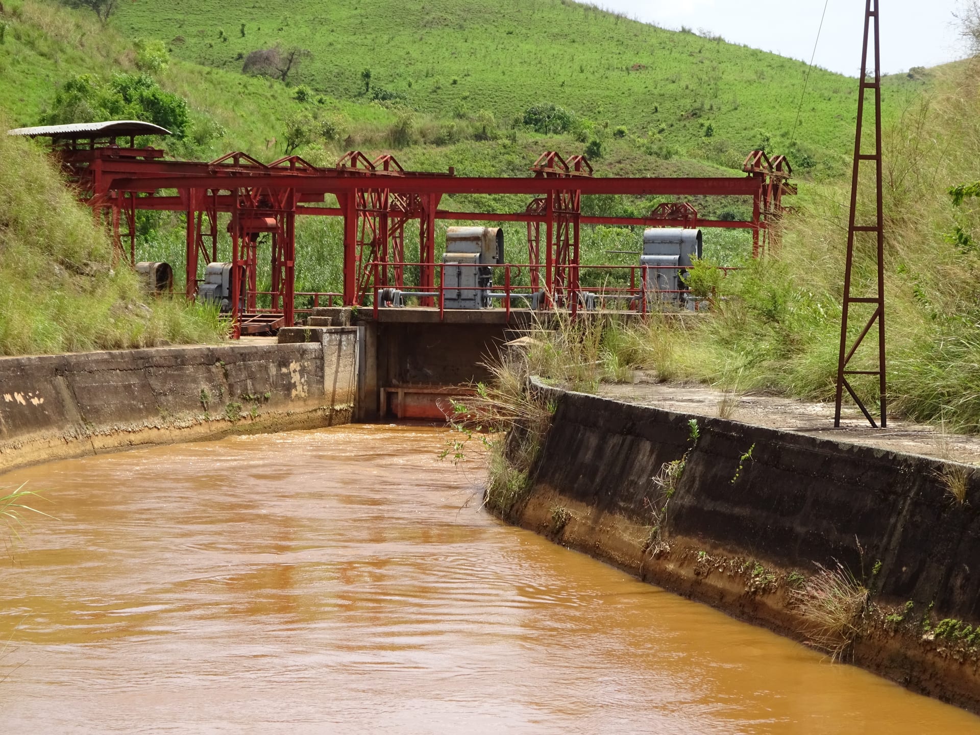 The 500-metre canal carrying water from the River Shari to the turbines